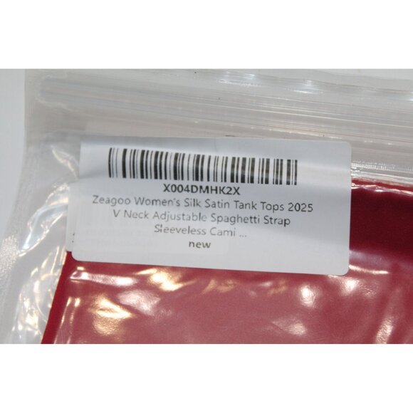 NWT Zeagoo Women's Silk Satin Tank Top V-neck Adjustable Spaghetti Straps Cami L - Picture 3 of 4